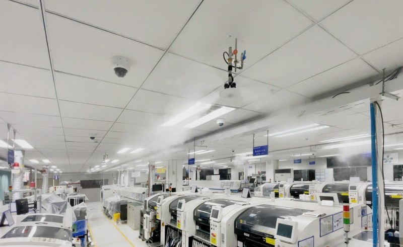 松下生產現(xiàn)場用二流體噴霧加濕解決方案開始接單