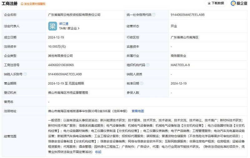 6大國(guó)企合資組建，南網(wǎng)云電正式注冊(cè)成立